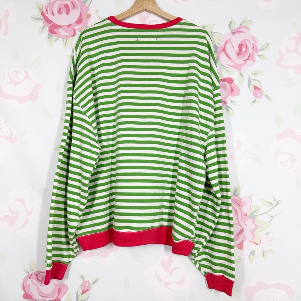 NEW Free People We The Free Classic Striped Oversized Crewneck Sweatshirt M - Picture 9 of 13